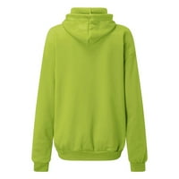 Ženski zip up hoodie - zimski ležerni džep labav pulover Print s kapuljačom plus veličina dugih rukava zelena kapuljača L l