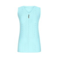 Dyegold bluze za žene Dressy casual comfy trendi zapadni tipka V-izrez kratke rukave majice Summer Tunic
