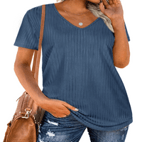 Ljetne majice za žene kratki rukav V izrez Ženske vrhove Nevidljive trake
