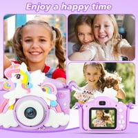 Beafenni Kids Fotoamera za 3-godišnju djevojke, HD digitalna video kamera sa zaštitnim silikonskim poklopcem,