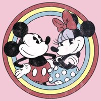Girl's Mickey & Friends Mickey i Minnie Retro Circle Graphic Tee Light Pink Medium