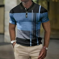 Gecheer muns bolovni blok -Shints kratkih rukava ovratnik Geometrijski skidani Slim Fit Golf majice
