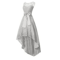 Gotyoou Summer haljina Ženska haljina čipkasti patchwork lrregularni dizajn haljina haljina večernja haljina siva xl