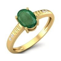 7x ovalni smaragdni sterling srebrni zlatni Vermeil Solitaire ženski zaručni prsten
