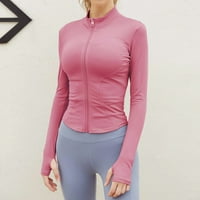 Jakna za žene Ženski joga Activewear sa zatvaračem Prednji sportovi Slim Fitch Tops Pink Size S