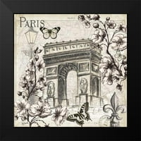 Tre Sorelle Studios crni moderni uokvireni muzej umjetnički print pod nazivom - Pariz u Bloom II