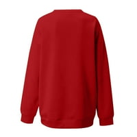 Ženske dukseve Pamuk labavi ugradnju poliester Izdržljiv džemper Vjetrootporni džemper koji se obično koristi za božićni crveni pulover 2xl
