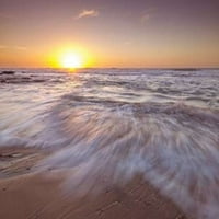 Zlatni zalazak sunca na plaži na plaži Ispis Assaf Franka