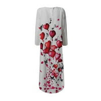 Haljine za žene dugih rukava Tisak cvjetnog uzorka V-izrez Maxi Loose Fit Y2K Trendy Retro Vintage Party