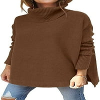 Žene Knit Turtleneck Casual Batwing rukav labav mekani pulover Duks lagani pad džemper Vrh