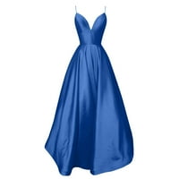 Daqianske haljine za čišćenje žena Ženska modna čvrsta boja Seksi V-izrez Suspenderska večernja haljina