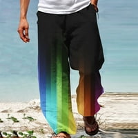 Giligiliso muškarci Ljetni casual gradijent 3D štampanje elastičnih struka ravne pantalone