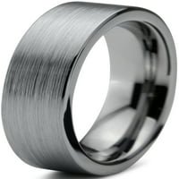 Šarmantni nakit Tungsten Vjenčani prsten za muškarce Žene Udobne fit Fit ravne cijevi od četkice za cijev život Veličina 12.5