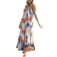 Moderijske žene Ljeto Ležerne prilike Print V-izrez CAMIS bez rukava Duga haljina