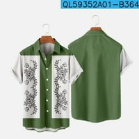 Jesen odobrenje modni muškarci casual pansion kardigan majica bambuso ispis bluza s kratkim rukavima