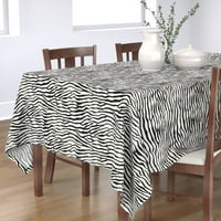Pamučni sateen stolnjak, 70 kvadrat - Brackenbury Beach crna bijela zebra valovi valovita pruga teksture trake životinje Print Custom stol posteljina od kašičice