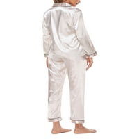 Žene spavaće za spavanje Nighthowns Pajamas Sleep Majica Svilene hlače Dugih rukava Loose Home Proljeće
