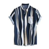 Košulje za muškarce Modni ljetni ovratnik rukavac kratki džep za džepni trak print skrenite majicom