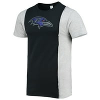 Muška hladnjača Crna Heather Siva Baltimore Ravens održiva majica split