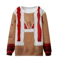 Lilgiuy Muška modna povremena božićna pulover Duks s dugim rukavima Duks dugih rukava TOP košulja Kreativni