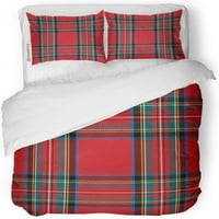 Posteljina posteljina uzorak u škotskom tartan klasičnom božićnom geometrijskom vunenu crvenu dvostruku veličinu prekrivača sa jastukom za kućnu posteljinu ukras u sobi