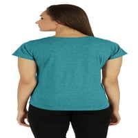 Majica s tintom sa čvrstim kratkim rukavima za žene Casual Regular Fit osnovne meke majice