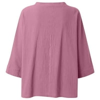 Ženska pamučna posteljina bluza s dugim rukavima majica s dugim rukavima za maselions bluza labavi fit