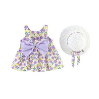 Honeeladyy Toddler Baby Girls Haljina haljina princeza luk lektna suknja sa šeširom za djevojčice