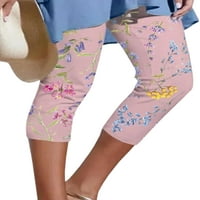 Glonme Dame Capri gamaše cvjetne print pantalone Elastični struk joga hlače trčanje casual jeggings