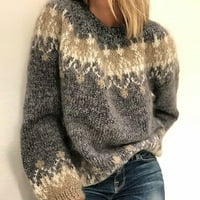 Duks fusipu dugih rukava pletena toplo vintage o vratu pulover za žene