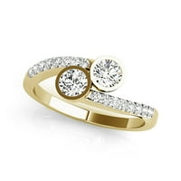 Mauli dragulji za angažovanje prstenova za žene karat s dva kamena dijamantna prsten za prstena14k žuto