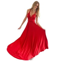 Ženska haljina haljina bez rukava večernja haljina za večernje haljine Elegantne haljine crveni trendy