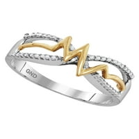 Dijamantna princeza sterling srebrna ženska okrugla dijamant žuti ton srčani prsten za prsten za bend