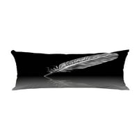 Bijelo perje na crnoj površini quill olovka kaligrafski jastuk za poklopac jastučni jastučni jastuk za jastuk