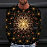 Muška modna 3D optička iluzija Grafički novost TEE dugih rukava Casual T majice