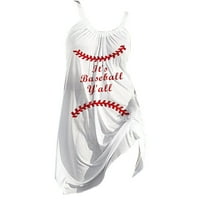 Ženska haljina ljetna casual bejzbol print halter prsluk kratke haljine za žene casual maxi ljetne haljine