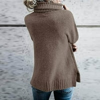 Ženska klirens džemper ženska modna puna dugačka džemper sa dugim rukavima, labav turtleneck pleteni