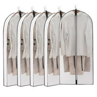 Clear Viseća odjeća za prašinu s patentnim zatvaračem, zaštitni zaštitni prostor za uštedu prostora sa 3D bočnom stranom za putnicu za pohranu, vrećica za odjeću za odijelo za košulje košulja haljina