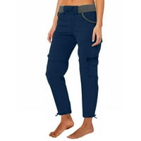DRPGunly ženske hlače Čvrsto kolorne pantalone na otvorenom Ležerne prilike na otvorenom Ležerne prilike Sportske hlače hlače hlače pantalone za žene mornarice 2xl