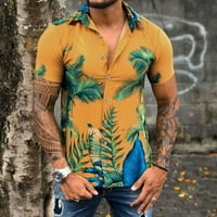 Muškarci Proljeće ljetne vrhove Majica Casual Beach Ispisao patchwork majica kratkih rukava TOP bluza