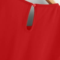Ljetne košulje za žene okrugli vrat Pulover Solid Color Print Tops Osnovni tunik Bluze Petal rukave