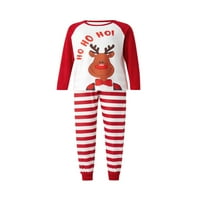 Usklađivanje porodične pidžame postavlja Božić PJ-a s jelenom dugim rukavima i prugastim hlačama za