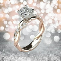 Srebrni prsten za mladenki zircon dijamant Elegantni angažman vjenčani prsten