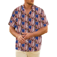 4. jula muška havajska majica USA Nacionalna majica zastava 3D košulja dnevni kratki rukav Ispis odjeće