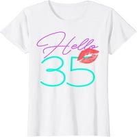 35. rođendan Hello Kiss Funny Purple Bday Ženska Poklon majica