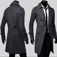 Giligiliso muns pamučna odjeća zimska muškarci tanak elegantan kaput sa dvostrukim grudima dugim slojem