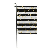 Gold Polka Dot na linijama Golden Confetti Crna zastava Crnog vrt Dekorativna zastava Kuća baner