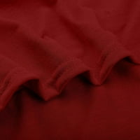 Miayilima crveni plus vrhovi veličine za žene V-izrez na vrhu Womens Hladno plus majica veličine ramena