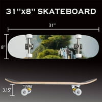 Prxcm Skateboard Kompletna za početnike Odrasli Tinejdžeri 8 Scenic View Sunset iznad riječnih brodica