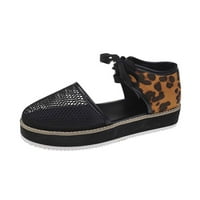 Aufmer Clearence plaže Ženske modne ležerne sandale Prozračne leopard Print Mrežne tkanine Prednje cipele